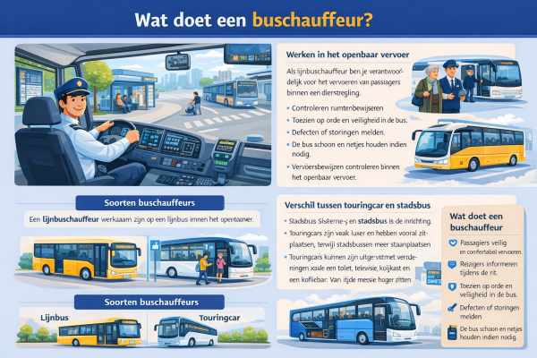 Alles over het beroep buschauffeur Wat doet een buschauffeur